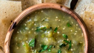 Tomatillo Salsa with Serranos