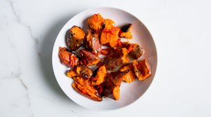 Twice-Roasted Sweet Potatoes With Hot Honey
