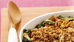 Vegetable Casserole with Tofu Topping