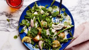 Warm Chicken Salad with Asparagus and Creamy Dill Dressing