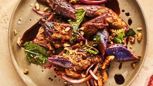 Warm Eggplant Salad With Walnuts