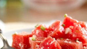 Watermelon and Feta With Lime and Serrano Chili Peppers