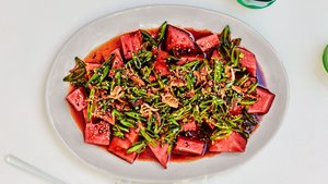 Watermelon and Snap Pea Salad