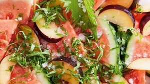 Watermelon, Shiso, Plum, and Salt