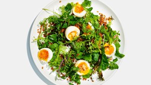 Whole Grain Salad With Jammy Eggs and Shallot Yogurt