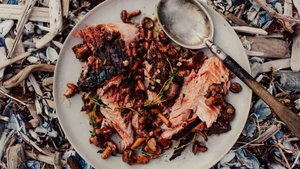 Whole Grilled Salmon with Chanterelle Mushrooms