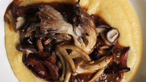 Wild Mushroom Polenta with Porcini Sauce