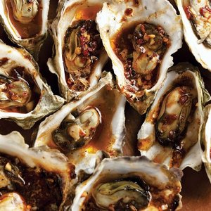 Wood-Grilled Oysters in Chipotle Vinaigrette