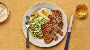 Za’atar Chicken Cutlets With Cabbage Salad