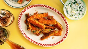 Zucchini Fries With Herby Yogurt Dip